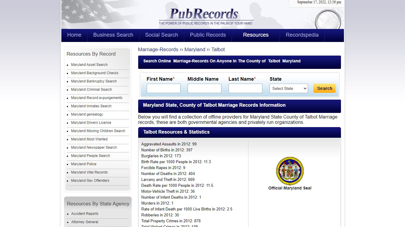 Talbot County, Maryland Marriage Records - Pubrecords.com
